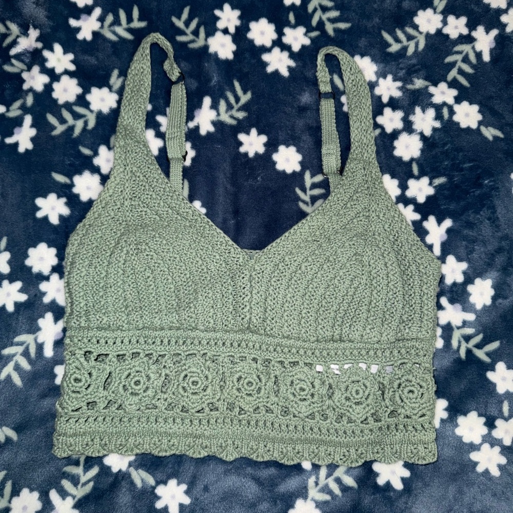 Green Crochet Bralette